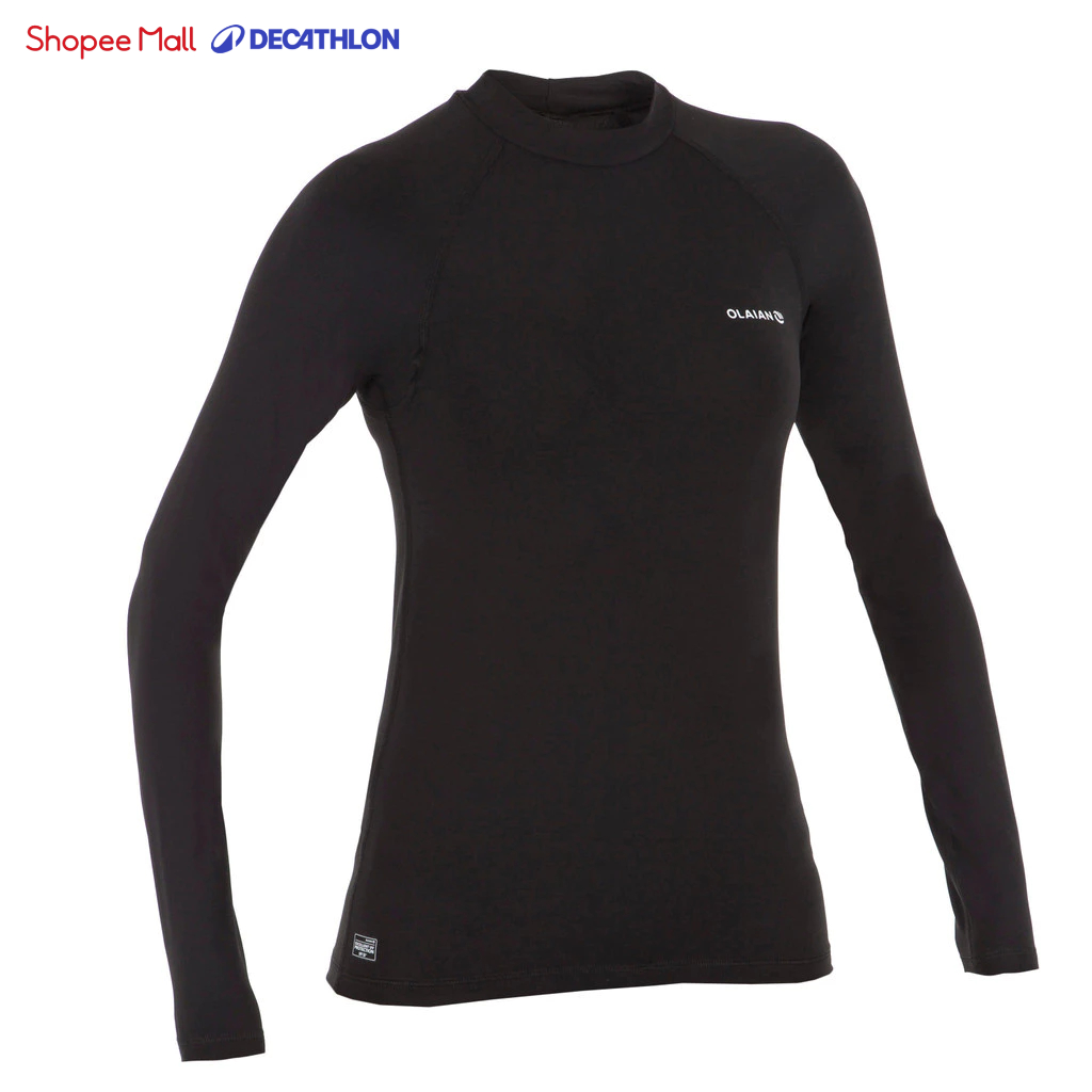 Ảnh Áo thun lướt sóng dài tay chống tia cực tím cho nữ đen DECATHLON olaian mã 8485993 1