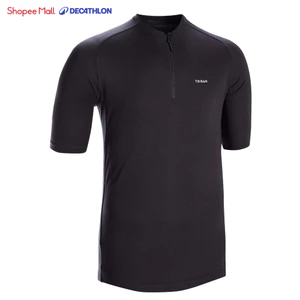 Áo jersey ngắn tay đạp xe đường trường essential cho nam đen DECATHLON triban mã 8569821