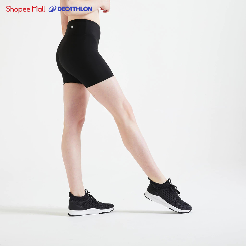 Ảnh Quần đùi legging tập fitness fst 100 cho nữ đen DECATHLON DOMYOS mã 8644160 1