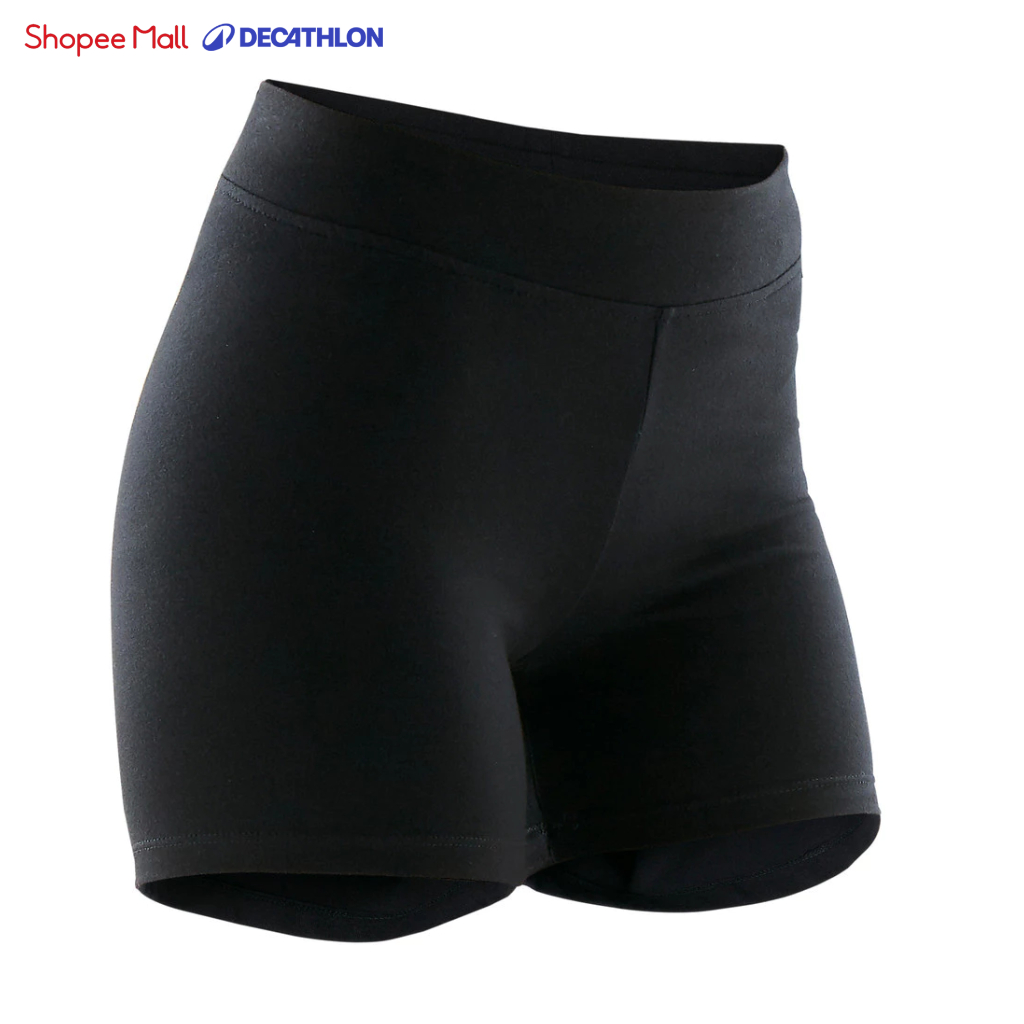 Ảnh Quần short ôm sát tập gym fit+ 500 cho nữ đen DECATHLON DOMYOS mã 8511787 1