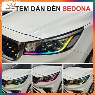 Decal dán đèn Kia Sedona 2018-2021 (1 cặp 4 miếng dán 2 bên), chất liệu Decal cao cấp, không phai màu, không thấm nước
