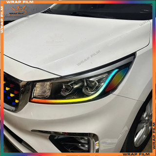 Decal dán đèn Kia Sedona 2018-2021 (1 cặp 4 miếng dán 2 bên), chất liệu Decal cao cấp, không phai màu, không thấm nước