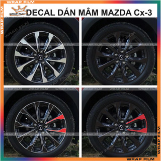 Decal dán mâm Mazda CX3 2021 ( 5 bánh) - Decal cao cấp không phai màu không thấm nước