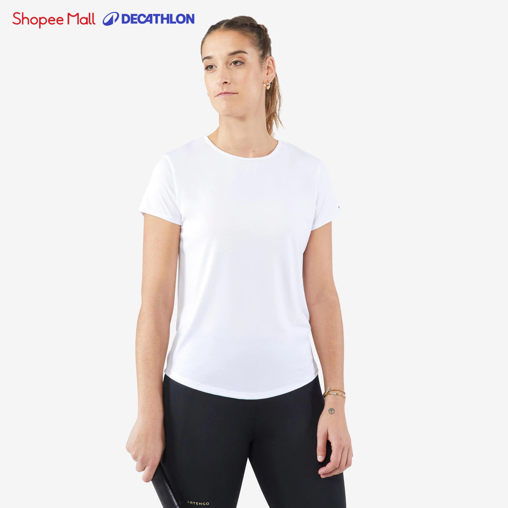 Áo thun tennis pickleball essential 100 cho nữ trắng DECATHLON ARTENGO mã 8547227