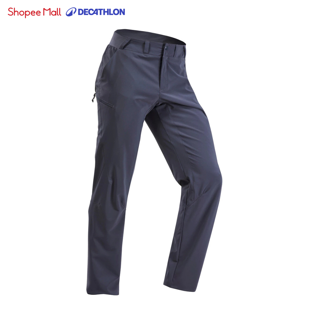 Ảnh Quần dài dã ngoại mh100 cho nam DECATHLON quechua xám 1