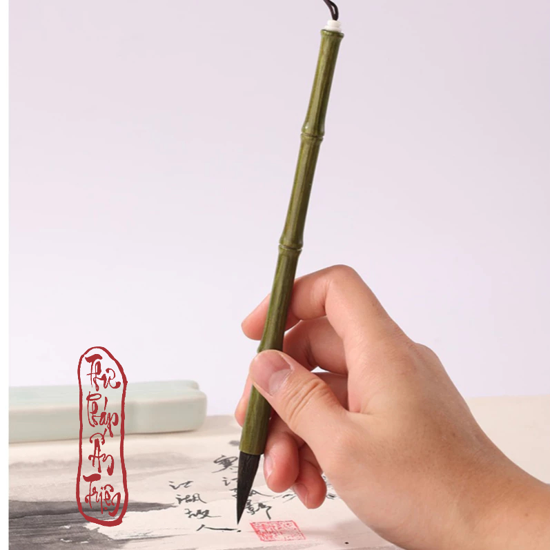 Bút Lông Thư Pháp Trúc Ảnh Thanh Hoa - Bút Lông Đốt Trúc Luyện Viết Thư Pháp Trung Tự