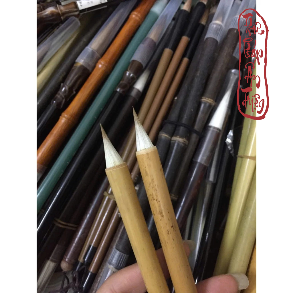 Bút Lông Thư Pháp Cổ Pháp Tấn Đường Kê - Bút Tiểu Tự Lông Gà Xuất Phong Ngắn Khẩu Kính Lớn