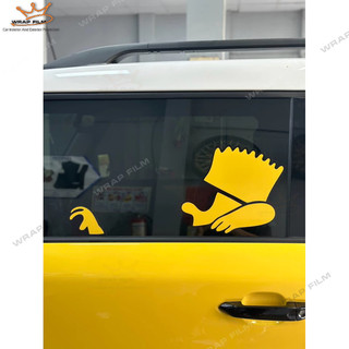 Tem dán kính xe hình Simpson lái xe vui nhộn