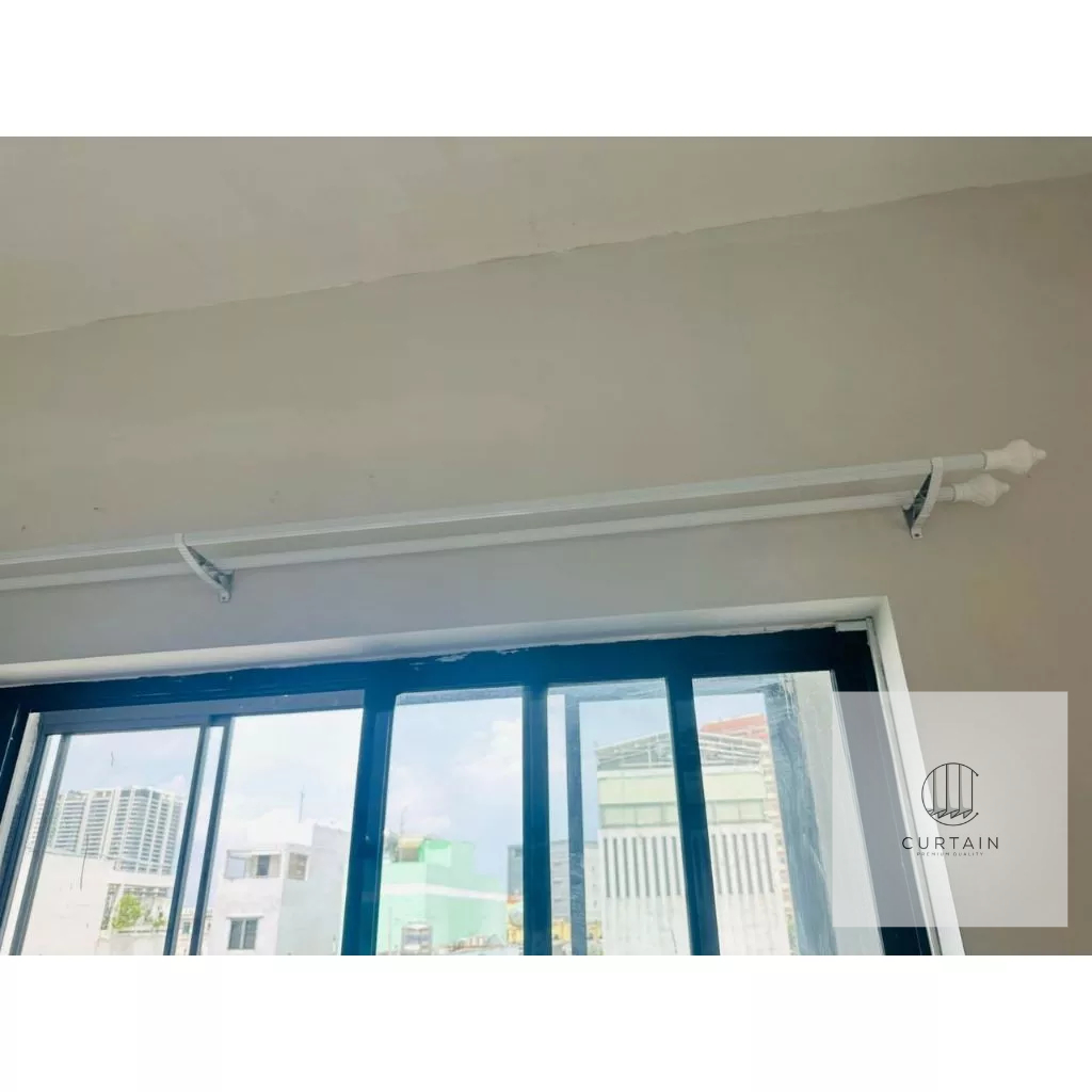 Bộ thanh treo rèm dài 1.9m nguyên không cắt đầy đủ phụ kiện ốc vít, pát ...