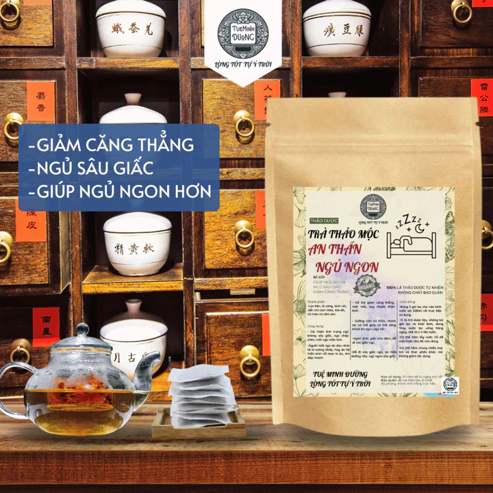 Trà An Thần Ngủ Ngon Tuệ Minh Đường - Chấm Dứt Mất Ngủ,Ngủ Không Sâu,Nửa Đêm Hay Tỉnh Giấc Bịch 50 Lọc
