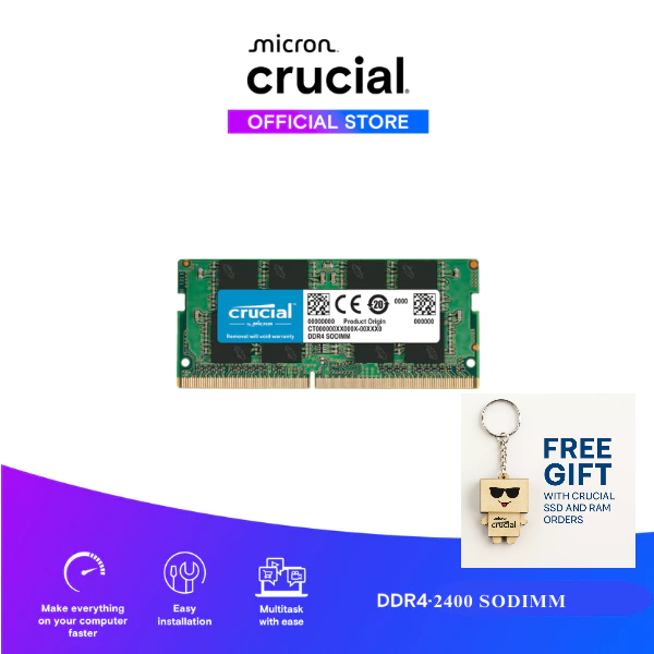 Crucial CT8G4SFS824A-M8FA – Barrette Mémoire 8 Go DDR4-2400 SODIMM Pour PC Portable