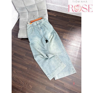 Quần Dài Jeans Nữ Ống Rộng Siêu To Suông Trơn Basic Wash Khói Chất Vải Denim Bò Jean WQJ008
