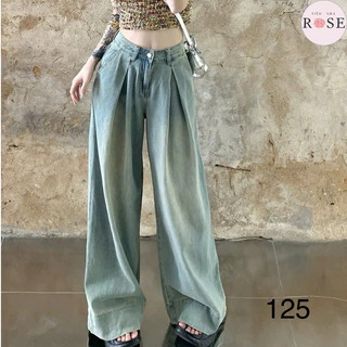 Quần Dài Jeans Nữ Ống Rộng Siêu To Suông Trơn Basic Wash Khói Chất Vải Denim Bò Jean WQJ008