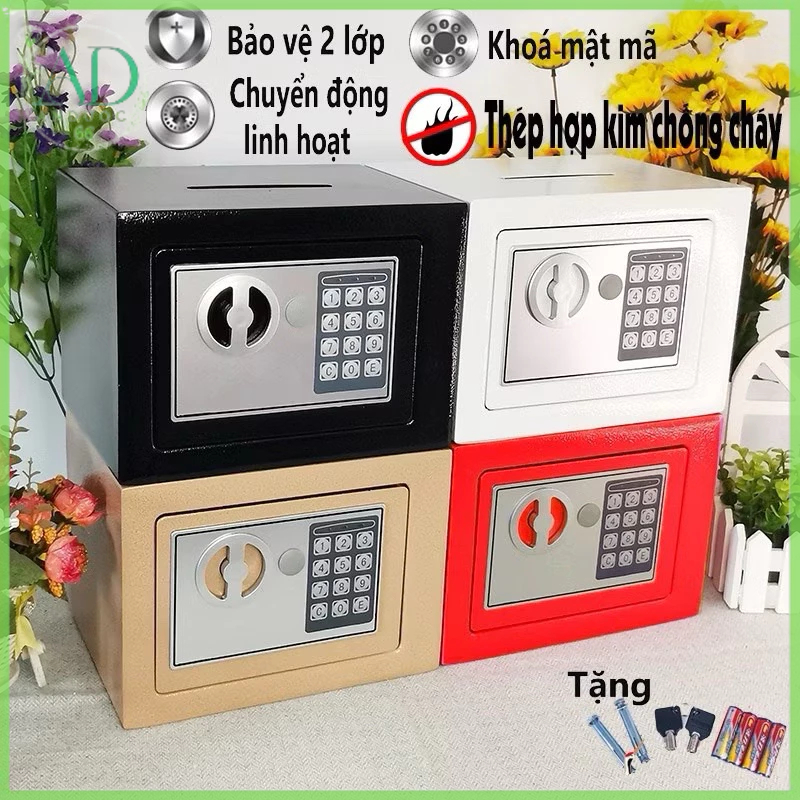 Két sắt mini khoá điện tử 17E, có khe đút tiền, có độ bao mật cao chống cháy nổ