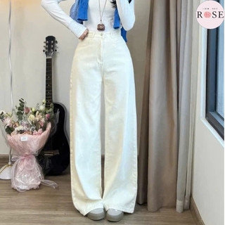 Quần Dài Jeans Nữ Ống Rộng Suông Trơn Basic Baggy Chất Vải Denim Bò Jean WQJ017