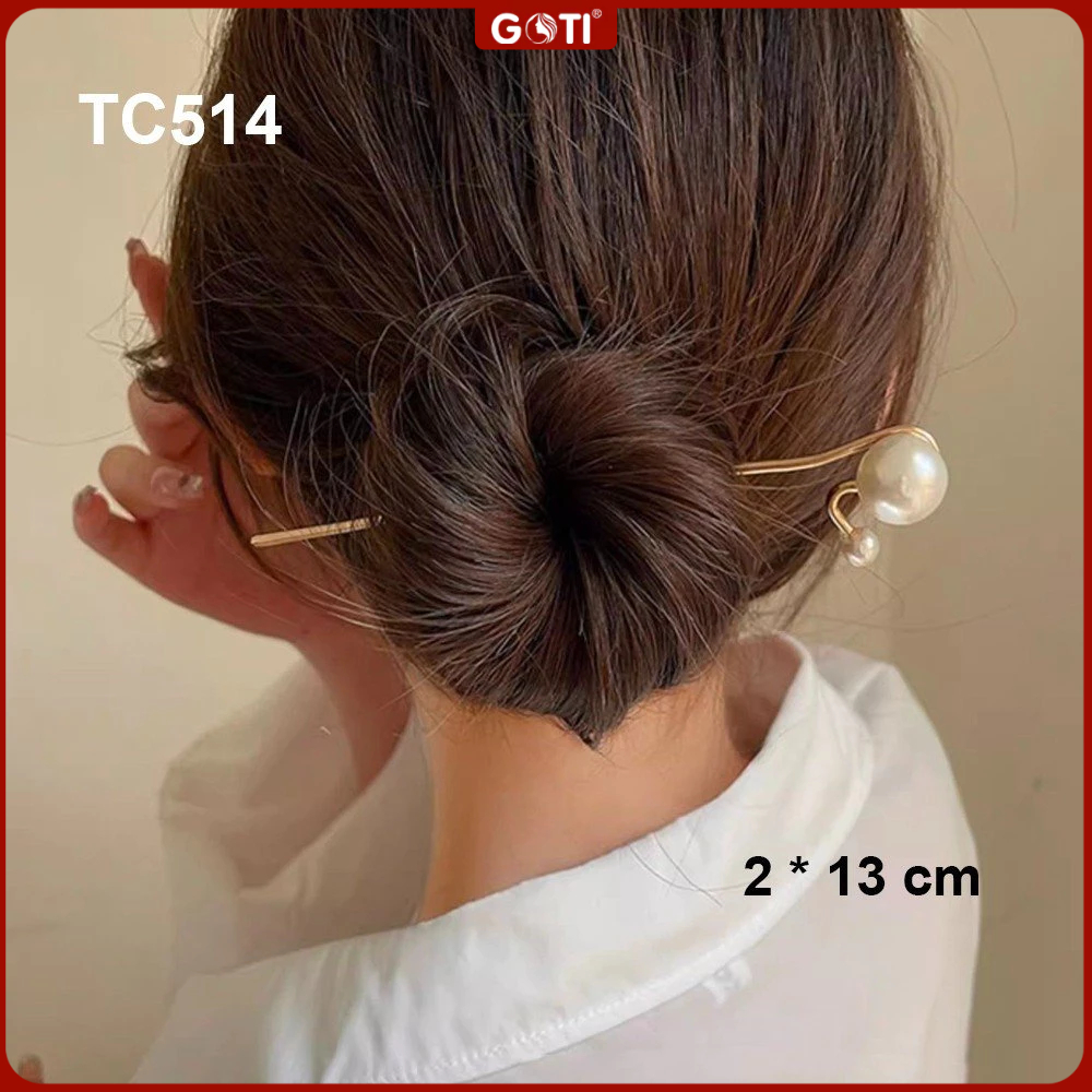 Ảnh GOTI – Trâm Cài Tóc Gọng Kim Loại Trắng Bạc Đơn Giản Thanh Lịch Làm Quà Tặng Cho Nữ TC543 4