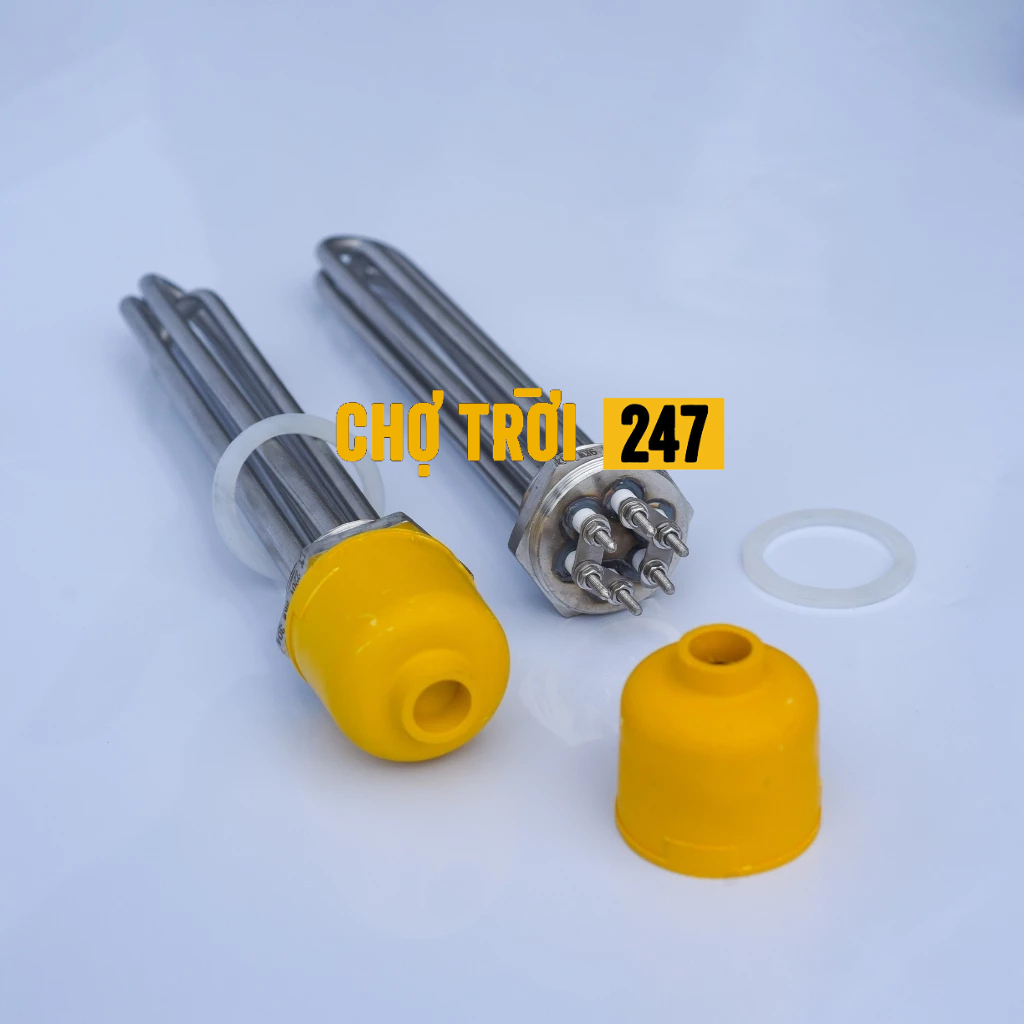 Điện trở củ ren, thanh nhiệt phi 48/ 6Kw sợi đốt Inox 304/25cm dùng cho ...