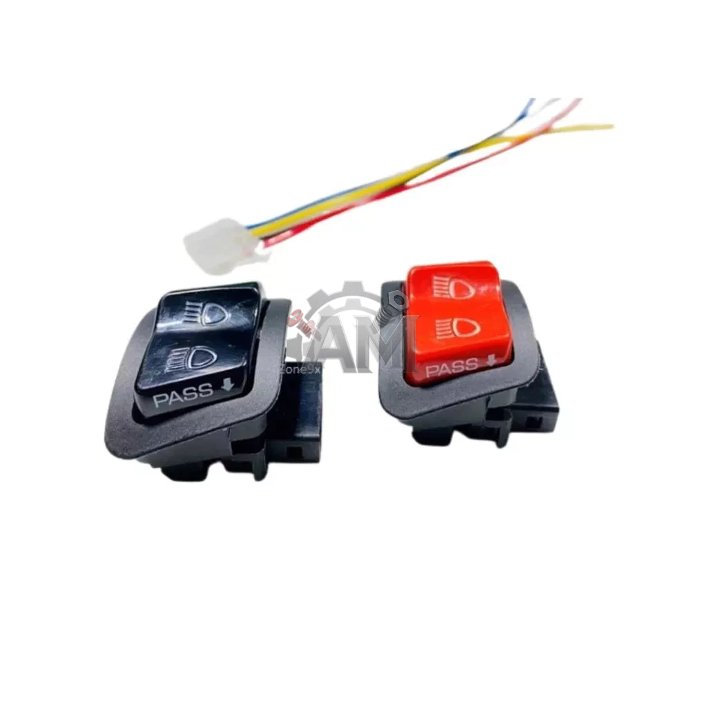 Công tắc Đỏ,Đen passing sh kèm rắc nháy đèn pha lắp cho các dòng xe như wave a 110, rsx 110, ab, vision, blade, lead