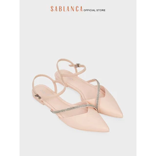 Giày sandal mũi nhọn đế bệt quai đính đá Viola Embellished Mules SABLANCA SK0056