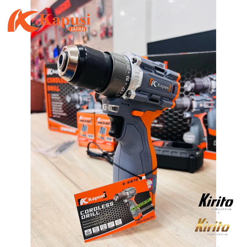 Máy Khoan Pin KAPUSI 16.8V – Đầu Kẹp Autolock 10mm/13mm – Khoan Búa, Bắt Vít