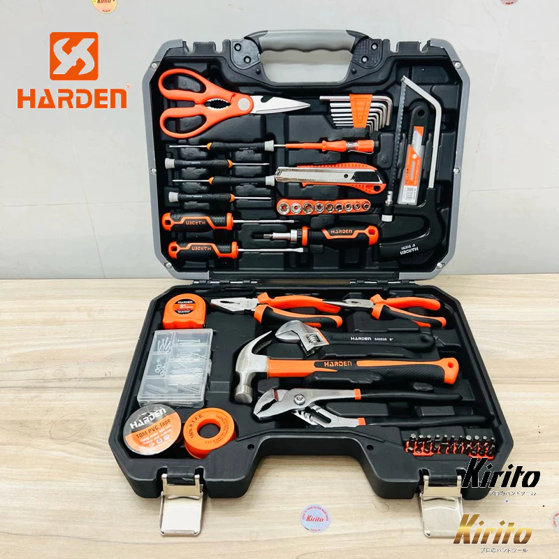 Bộ Dụng Cụ Sửa Chữa 63 Chi Tiết Harden – Bộ Tool Gia Đình Đa Năng, Kìm Búa Tô Vít Tuýp Vat +8%