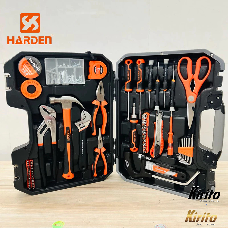Bộ Dụng Cụ Sửa Chữa 63 Chi Tiết Harden – Bộ Tool Gia Đình Đa Năng, Kìm Búa Tô Vít Tuýp Vat +8%