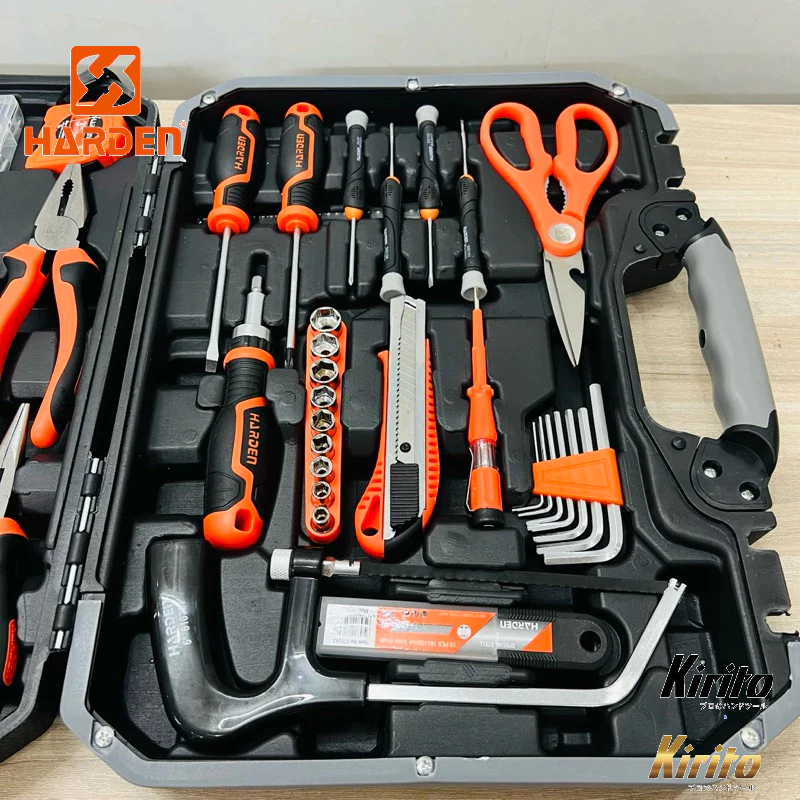 Bộ Dụng Cụ Sửa Chữa 63 Chi Tiết Harden – Bộ Tool Gia Đình Đa Năng, Kìm Búa Tô Vít Tuýp Vat +8%