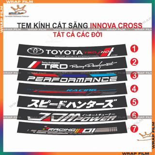 Decal dán tem kính lái Innova cross - Decal cao cấp không phai màu không thấm nước không để lại keo khi bóc