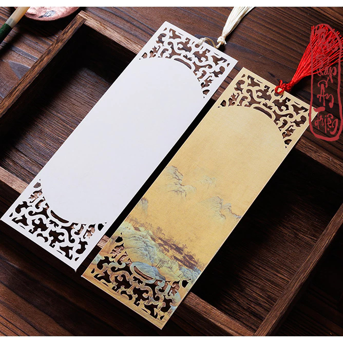 Xấp 5 Tờ Liễn Mini Viết Thư Pháp Nhuộm Sáp Cắt Khắc Hoa Văn Thiên Lí Giang Sơn Giấy Xuyến Chỉ