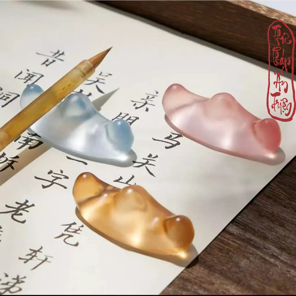 Gác Bút Thư Pháp Thủy Tinh Lưu Ly Mini Văn Phòng Tứ Bảo Dụng Phẩm Thư Pháp