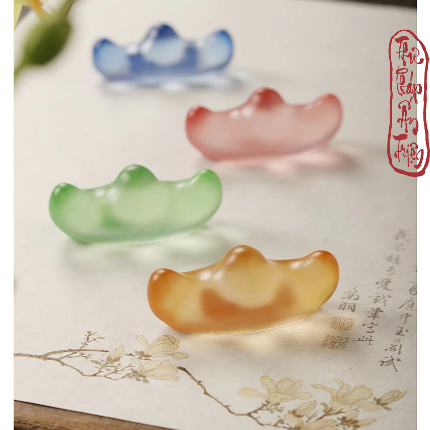 Gác Bút Thư Pháp Thủy Tinh Lưu Ly Mini Văn Phòng Tứ Bảo Dụng Phẩm Thư Pháp