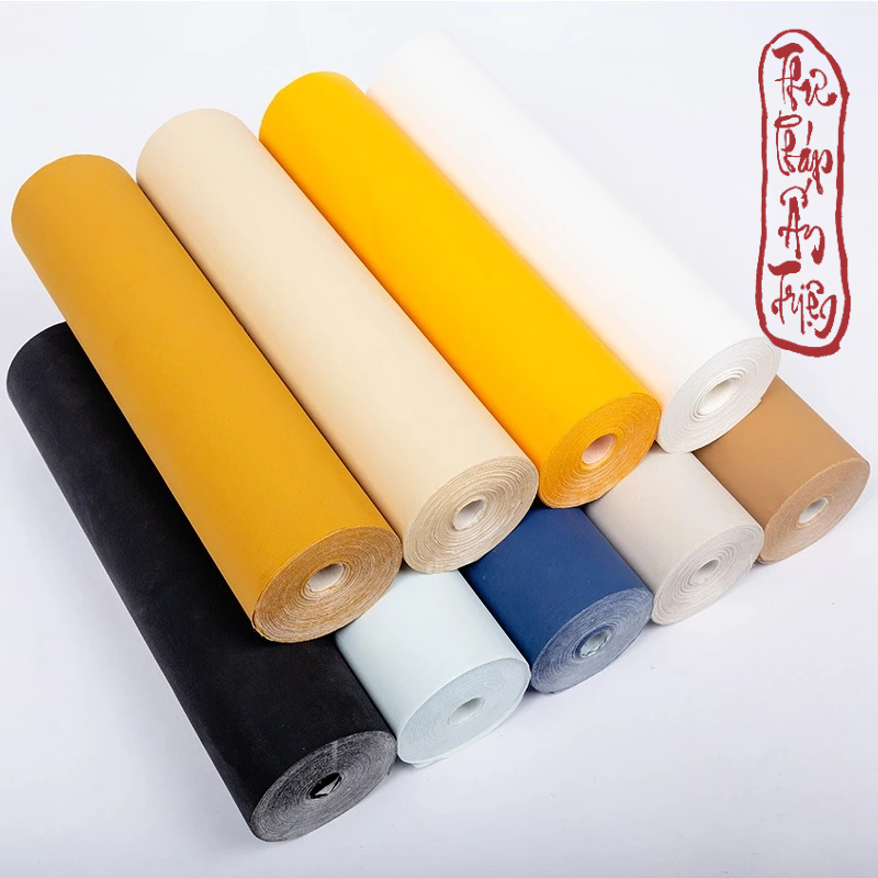 Giấy Xuyến Chỉ Nhuộm Sáp Trơn Viết Thư Pháp Hán Việt Bán Sinh Bán Thục Xuyến Dài 10 mét 20 mét