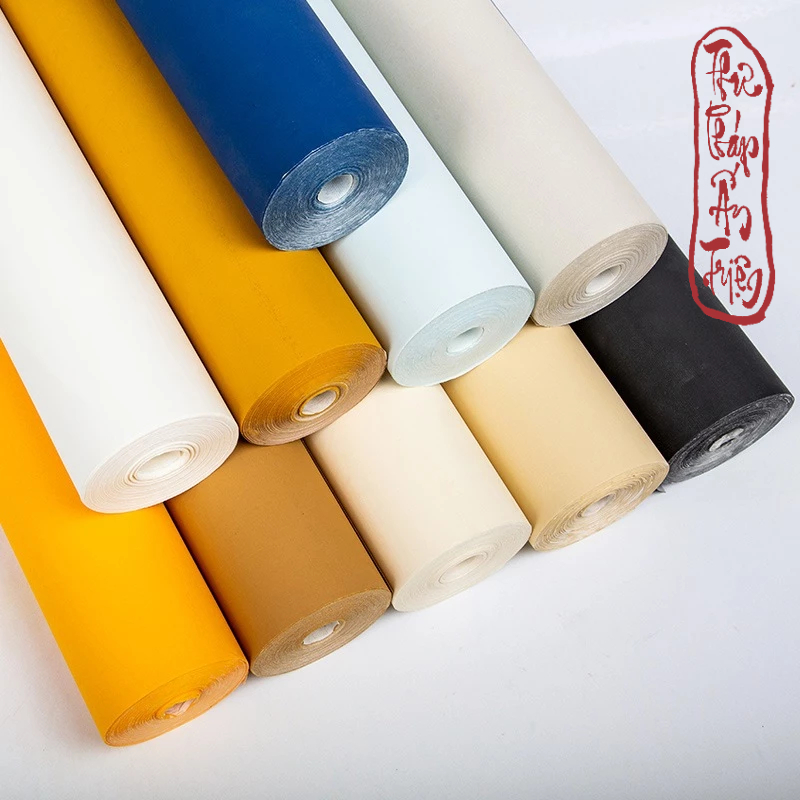 Giấy Xuyến Chỉ Nhuộm Sáp Trơn Viết Thư Pháp Hán Việt Bán Sinh Bán Thục Xuyến Dài 10 mét 20 mét