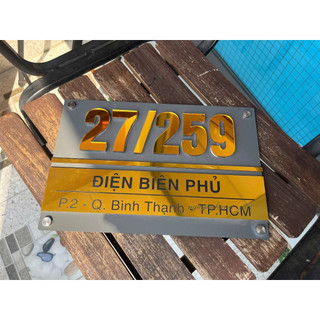 Bảng số nhà alu gương hiện đại kích thước theo yêu cầu