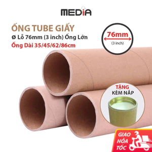 Ống Giấy Tube Lỗ ø76mm (3 inch), Ống Tube Giấy Dài 35/45cm/A1/A0 Ống Lõi Giấy Để Bảng Vẽ/Tranh/Decal