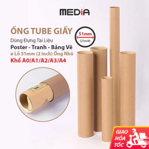 Ống Tube Giấy Đựng Poster A0/A1/A2/A3/A4, Lỗ ø51mm (2 inch), Ống Giấy Tube Ống Giấy Tròn