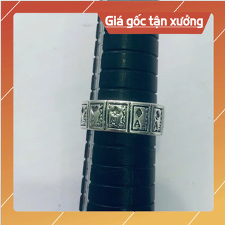 Nhẫn unisex cơ rô chuồn bích mạ bạc giá rẻ.
