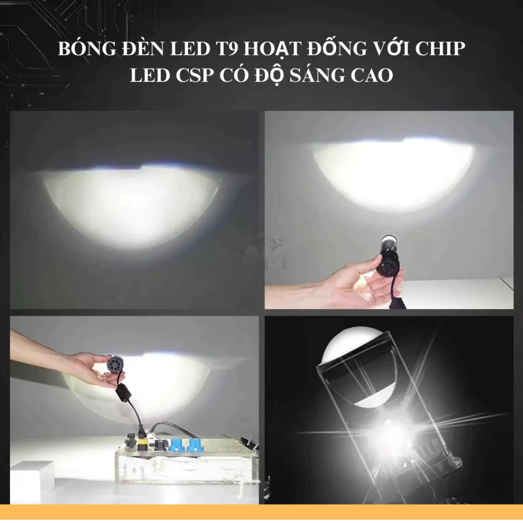 Bóng đèn Pha led T9- 65W Mẫu mới 2026 chân H4 phù hợp tất cả các loại pha ô tô,xe máy chân H4