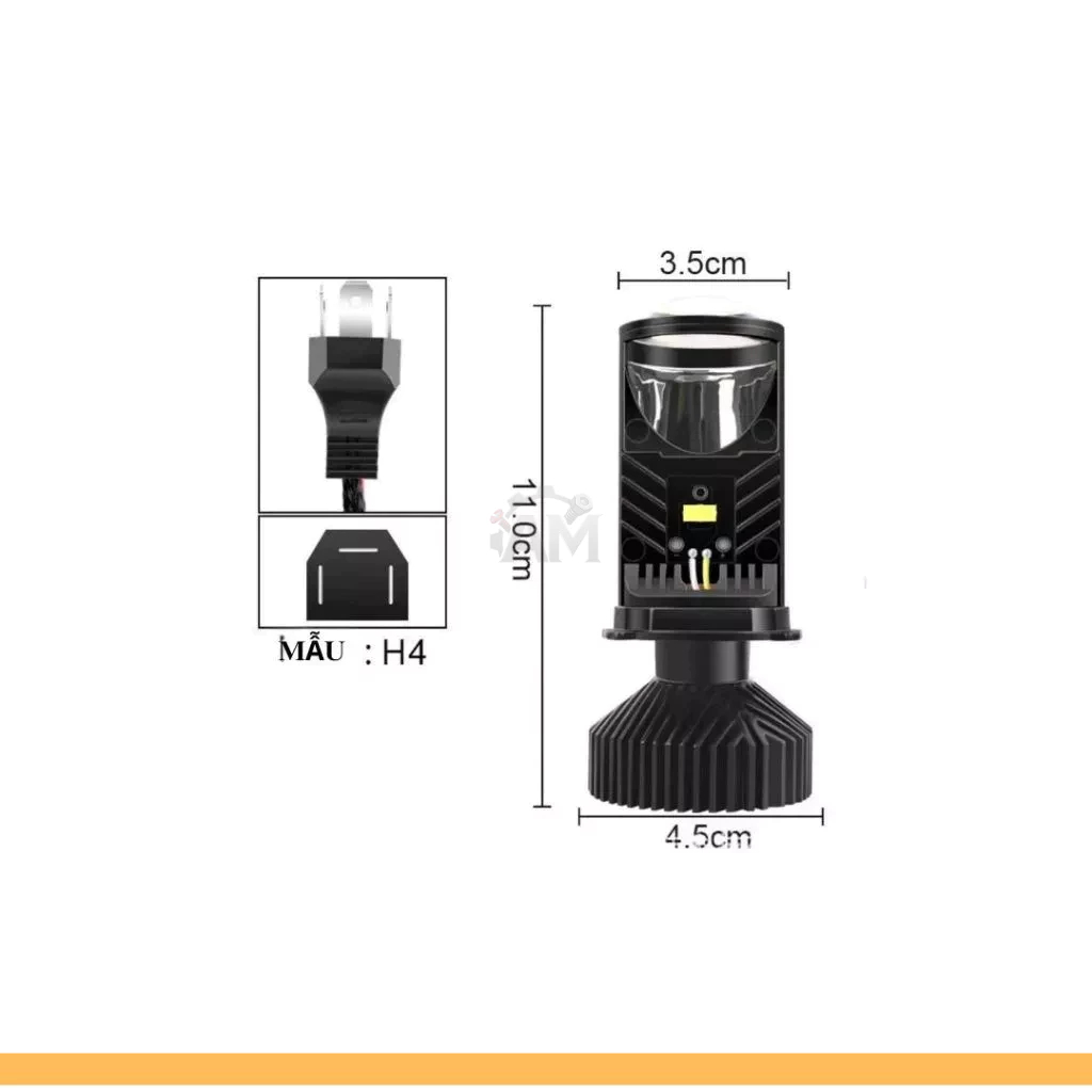 Bóng đèn Pha led T9- 65W Mẫu mới 2026 chân H4 phù hợp tất cả các loại pha ô tô,xe máy chân H4