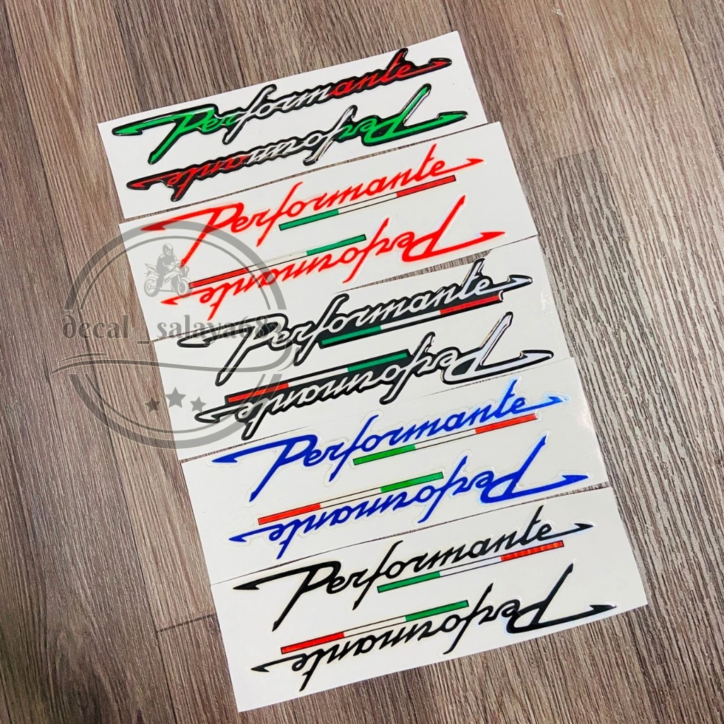 Tem decal nổi đổ keo chữ Performance dán trang trí dàn áo xe máy nhiều ...