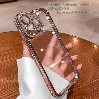 Ốp lưng đính đá pha lê lấp lánh chống sốc bảo vệ camera cho iPhone 17 Air 16 15 14 13 12 11 Pro Max