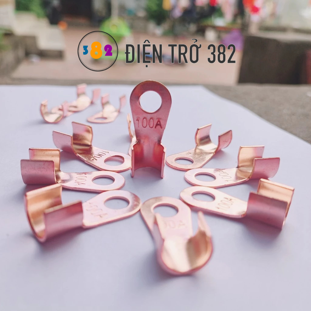 Đầu Cos đồng đỏ 10A-20A-30A-40A-50A-60A-80A-100A, lỗ cos phi 5, 6 và ...