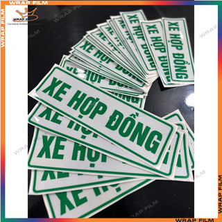Chữ XE HỢP ĐỒNG phản quang, crom 7 màu, Decal trang trí ô tô chữ XE HỢP ĐỒNG - giá 1 tem