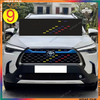 Decal phản quang 3M dán mặt calang Toyota Cross giúp xe nổi bật, không để lại keo khi bóc