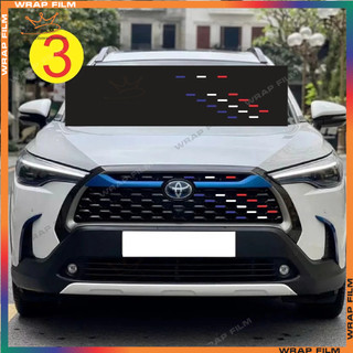 Decal phản quang 3M dán mặt calang Toyota Cross giúp xe nổi bật, không để lại keo khi bóc