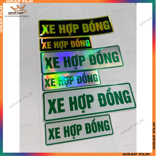 Chữ XE HỢP ĐỒNG phản quang, crom 7 màu, Decal trang trí ô tô chữ XE HỢP ĐỒNG - giá 1 tem
