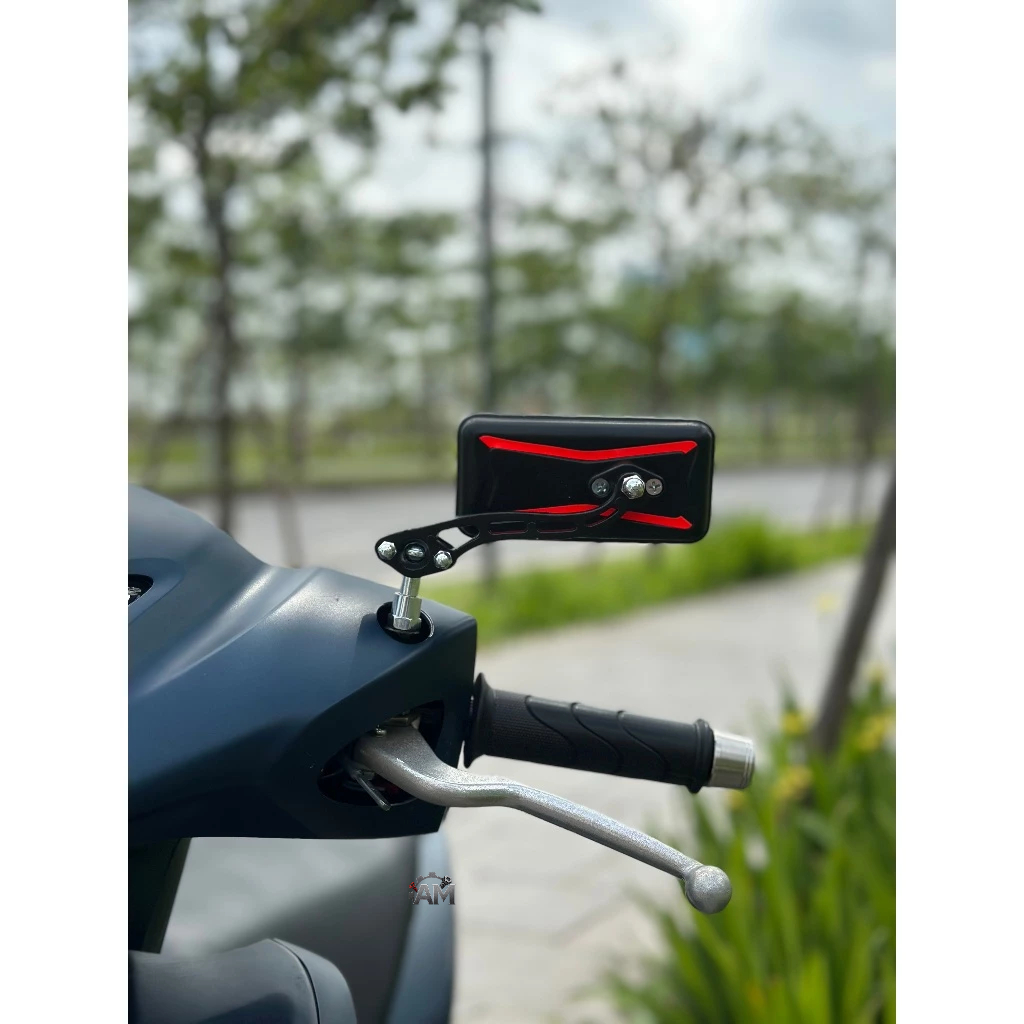 Kiếng Chiếu Hậu / Gương chiếu hậu/ Gương Gù 2 Sọc Đỏ Lắp Cho Tất Cả Dòng Xe Máy – Chất liệu cao cấp- Bền đẹp
