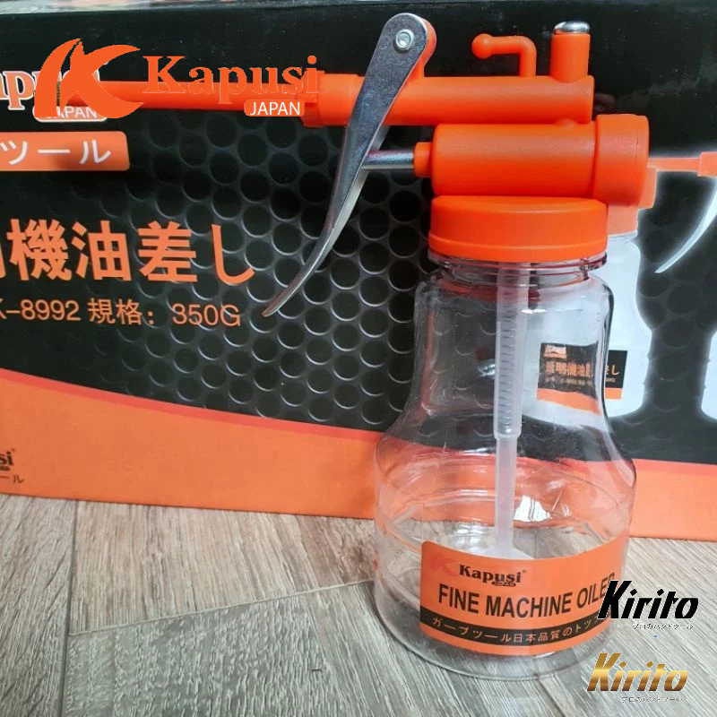 Bình Châm Nhớt Kapusi 250ML Sắt & Nhựa Trong,Bình Vịt Tra Dầu Chuyên Dụng Cho Garage Xưởng Sửa Chữa