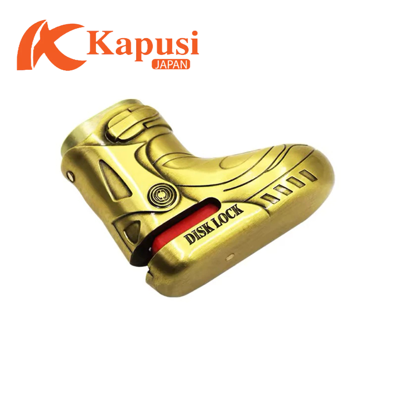 Khóa Đĩa Xe Chống Cắt Thép Không Gỉ Hình Giày - Bảo Mật 10 Lớp, 4 Chìa