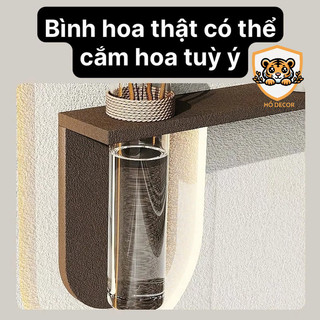 Bình hoa thủy tinh 7 x 27cm ( không có kệ ) đã cuốn dây cói đẹp và chắc chắn